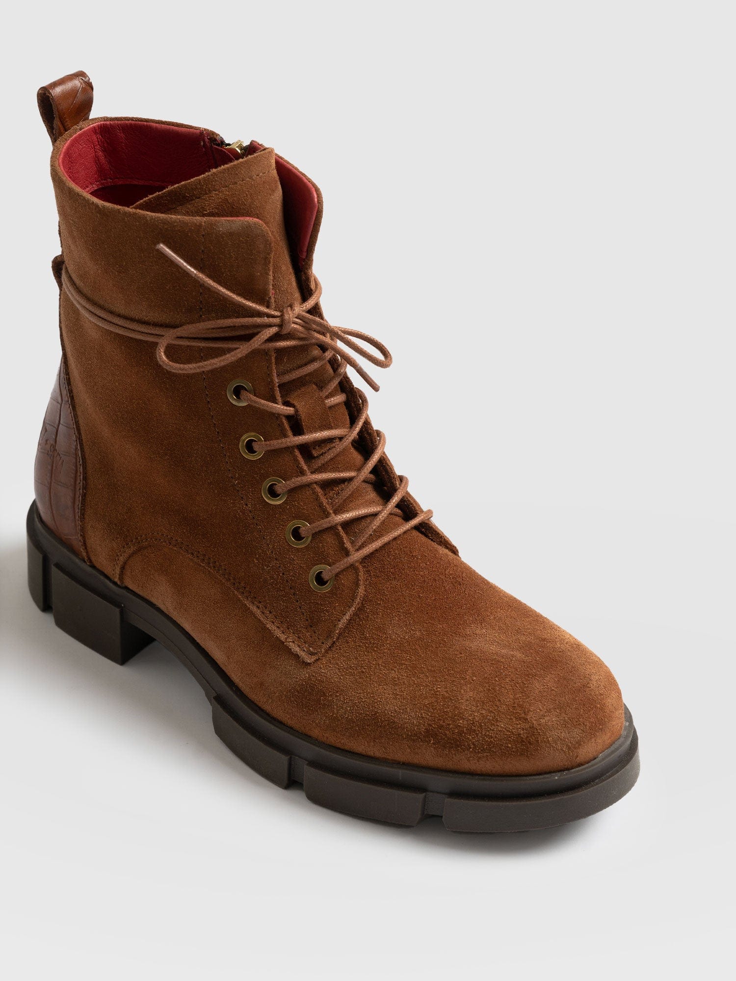 Noho Boot Tan Suede Croc - Women's Leather Boots | Saint + Sofia® EU